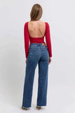 Judy Blue Full Size Raw Hem Mid Rise Jeans.