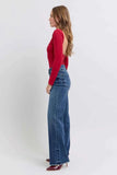 Judy Blue Full Size Raw Hem Mid Rise Jeans.