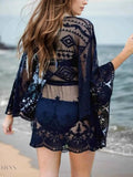 Lace Beach Cover Up - Sheer & Stylish - EBYNN