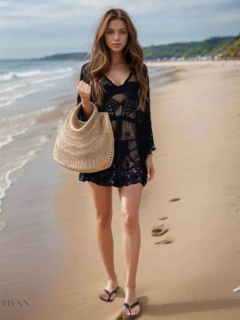 Lace Beach Cover Up - Sheer & Stylish - EBYNN