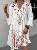 Lace Detail Floral Dress for Women in Boho Style - EBYNN