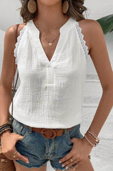 Lace Trim Summer Blouse for Effortless Summer Style - EBYNN