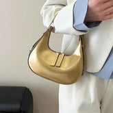 Small Leather Crescent Shoulder Bag.