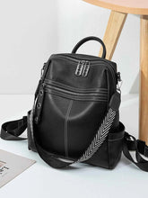 Leather Multi-Compartment Backpack Bag.