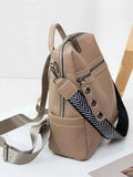 Leather Multi-Compartment Backpack Bag.
