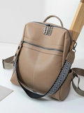 Leather Multi-Compartment Backpack Bag.