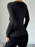 Mesh Detail Round Neck Long Sleeve Top.