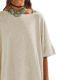 Oversized Round Neck T-Shirt for Ultimate Comfort with Drop-Shoulder Design - EBYNN