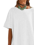 Oversized Round Neck T-Shirt for Ultimate Comfort with Drop-Shoulder Design - EBYNN