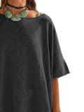 Oversized Round Neck T-Shirt for Ultimate Comfort with Drop-Shoulder Design - EBYNN