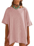 Oversized Round Neck T-Shirt for Ultimate Comfort with Drop-Shoulder Design - EBYNN