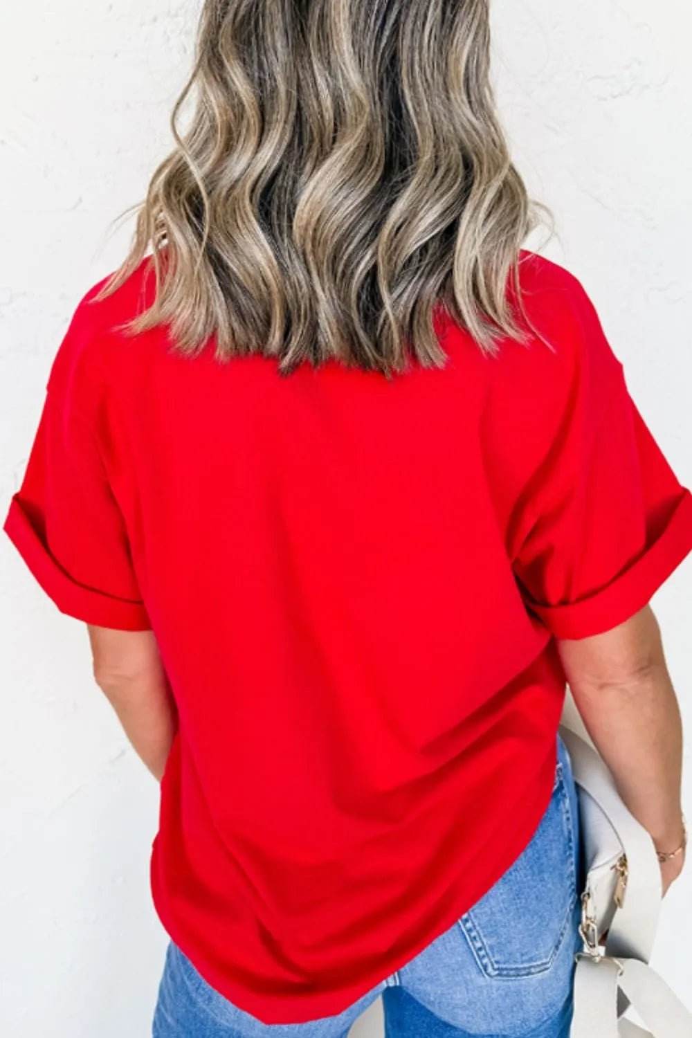 Patriotic USA T-Shirt with Bow Graphic Design - EBYNN