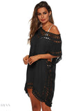 Plus Size Beach Cover Up Dress in Pink Crochet - EBYNN