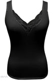 Plus Size Lace Tank Top - Elegant V-Neck Design for All Occasions - EBYNN