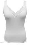 Plus Size Lace Tank Top - Elegant V-Neck Design for All Occasions - EBYNN