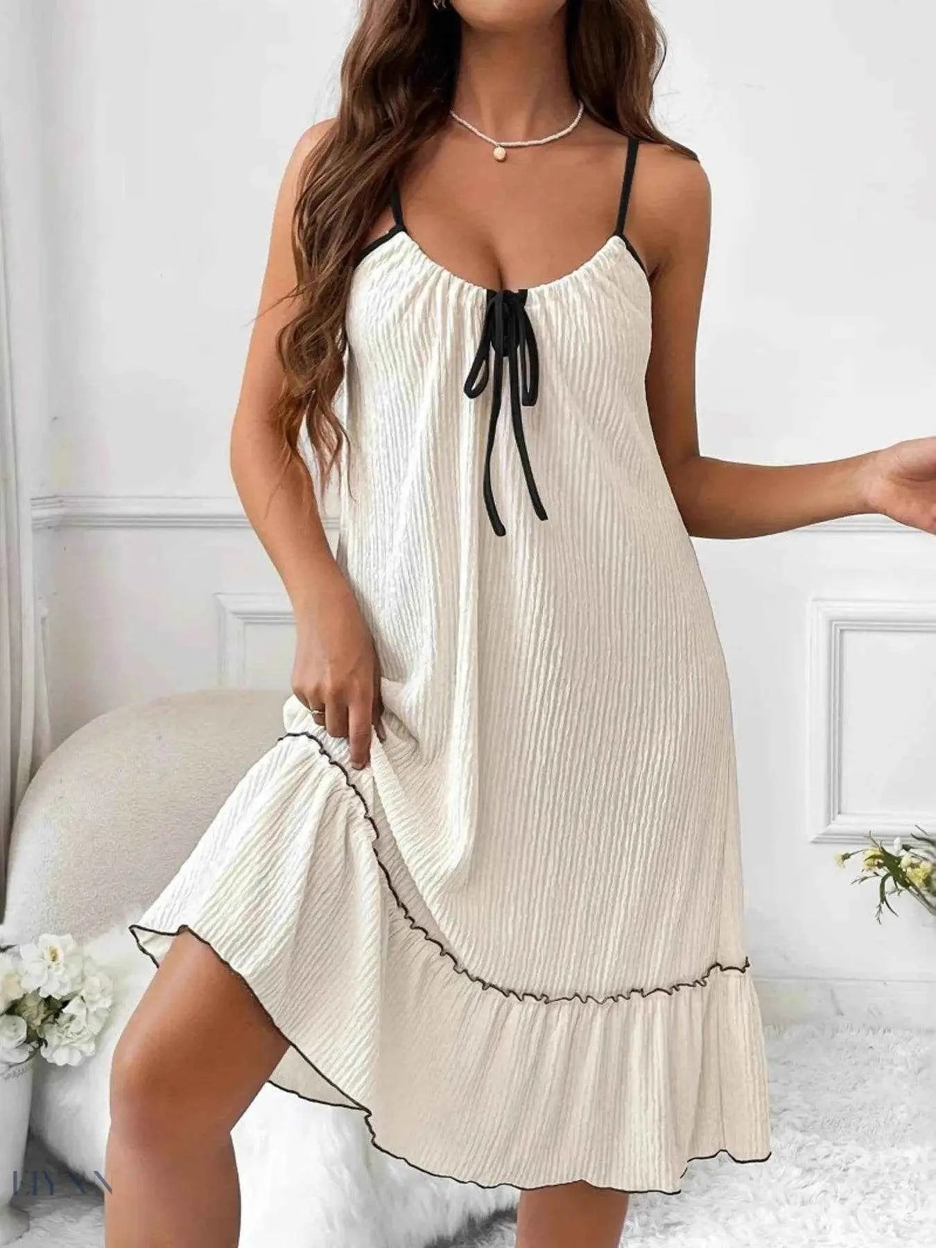Plus Size Ruffled Lounge Dress with Tiered Ruffles for Ultimate Comfort - EBYNN