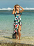 Printed Spaghetti Strap Cover Up Beach Wrap - EBYNN