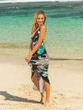 Printed Spaghetti Strap Cover Up Beach Wrap - EBYNN