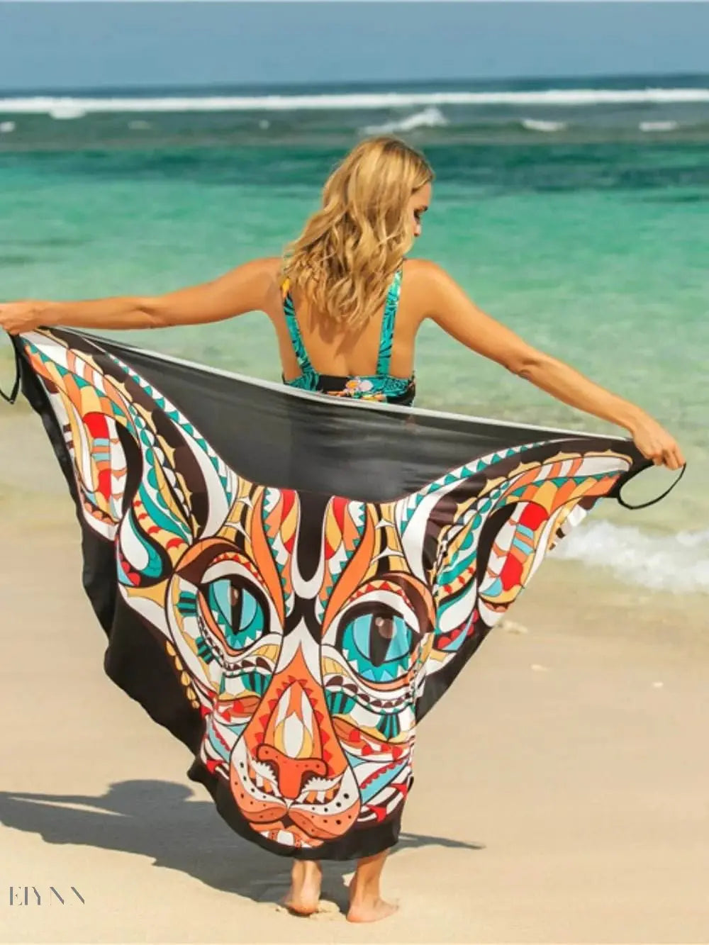 Printed Spaghetti Strap Cover Up Beach Wrap - EBYNN