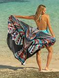 Printed Spaghetti Strap Cover Up Beach Wrap - EBYNN