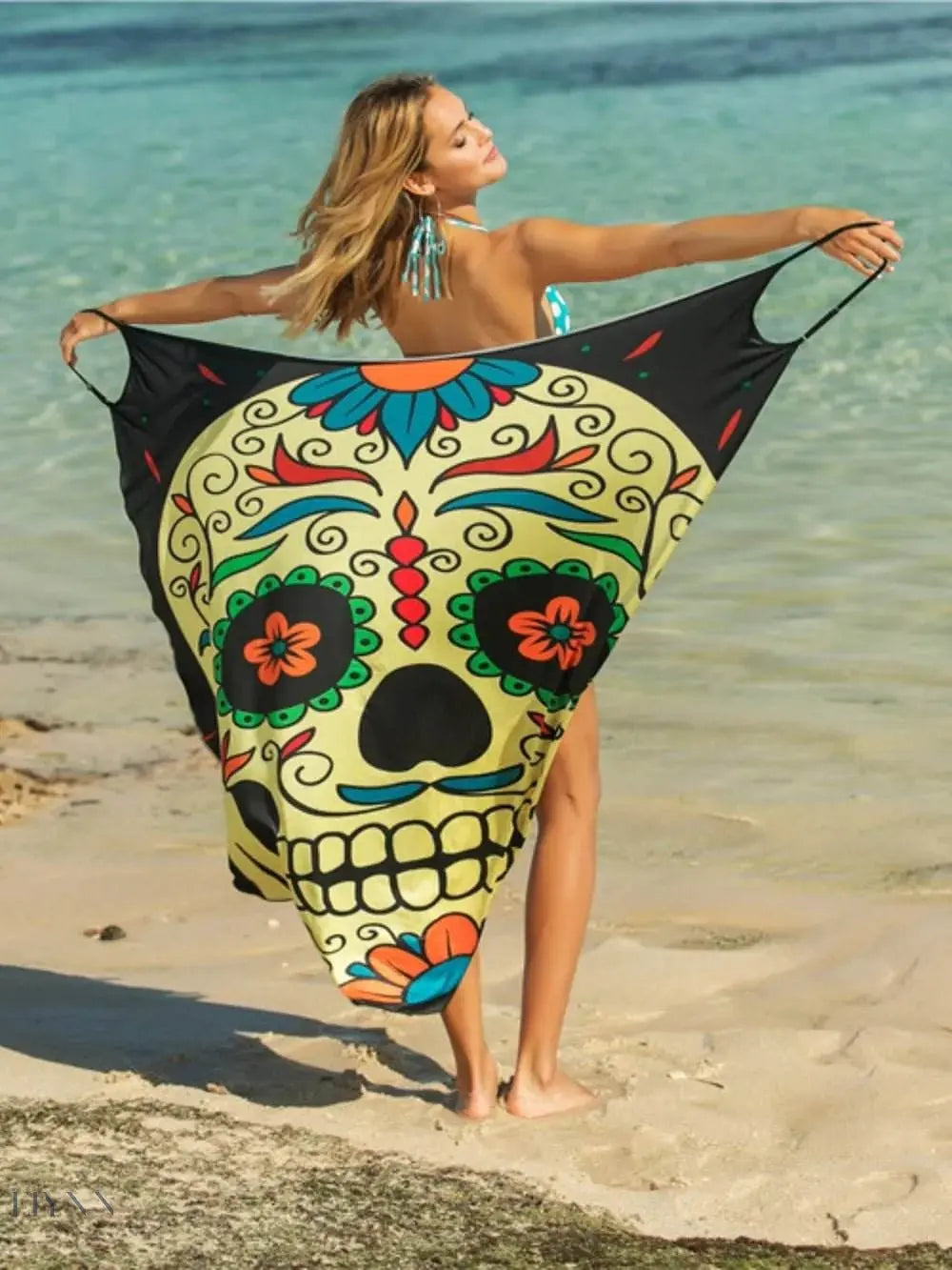 Printed Spaghetti Strap Cover Up Beach Wrap - EBYNN
