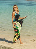 Printed Spaghetti Strap Cover Up Beach Wrap - EBYNN