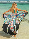 Printed Spaghetti Strap Cover Up Beach Wrap - EBYNN