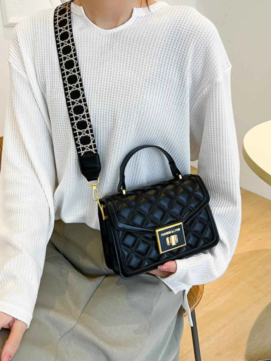 Quilted Adjustable Strap Shoulder Bag.
