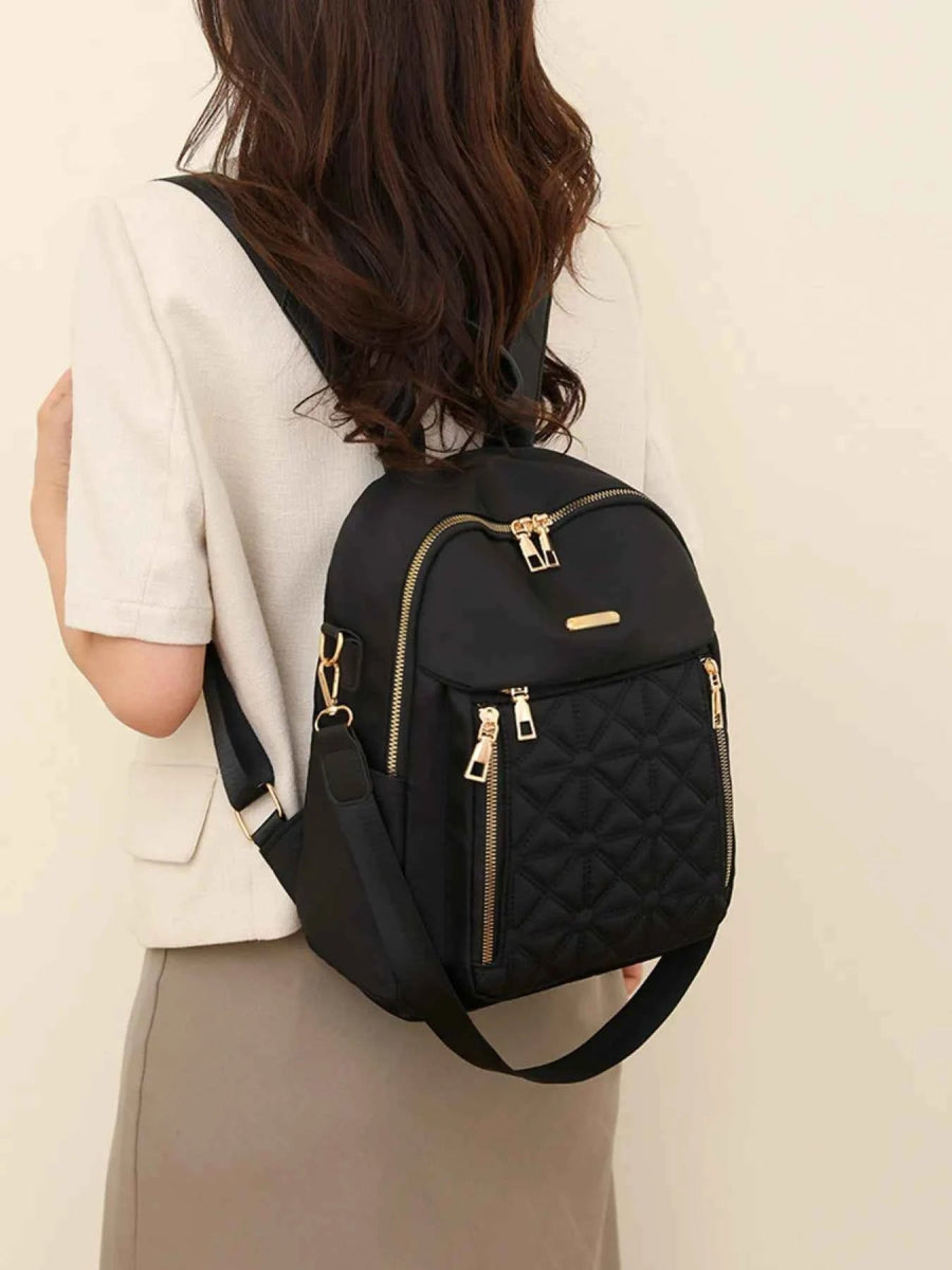 Quilted Oxford Cloth Medium Backpack.