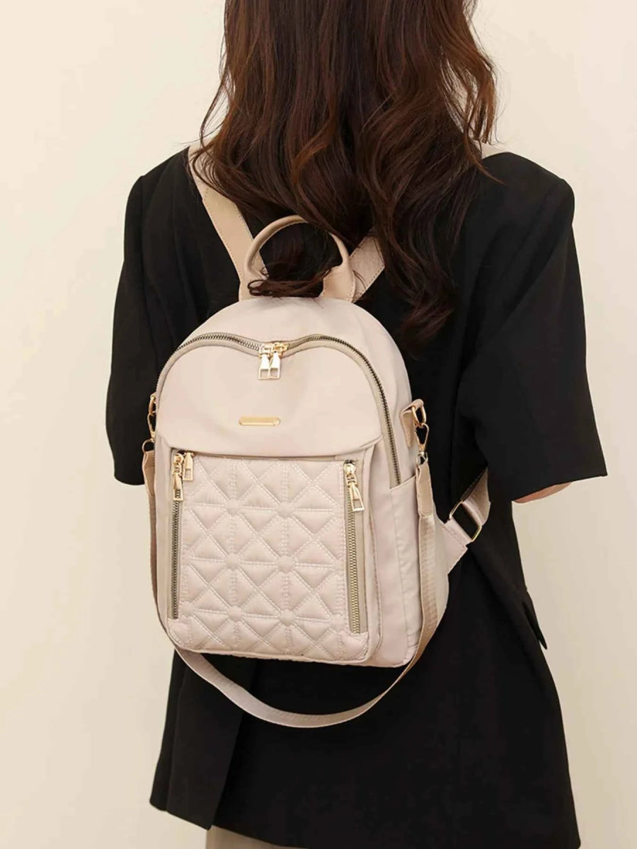 Quilted Oxford Cloth Medium Backpack.