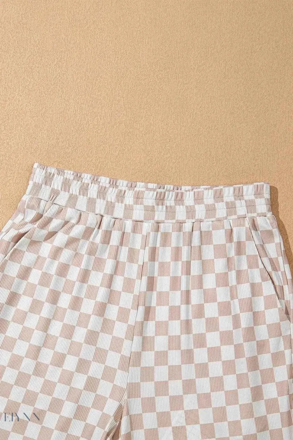 Ribbed Checkered Lounge Set - Ultimate Comfort and Style for Cozy Days - EBYNN