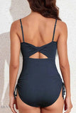 Ribbed Green Cutout Swimsuit - Stylish One Piece for a Chic Summer Look - EBYNN