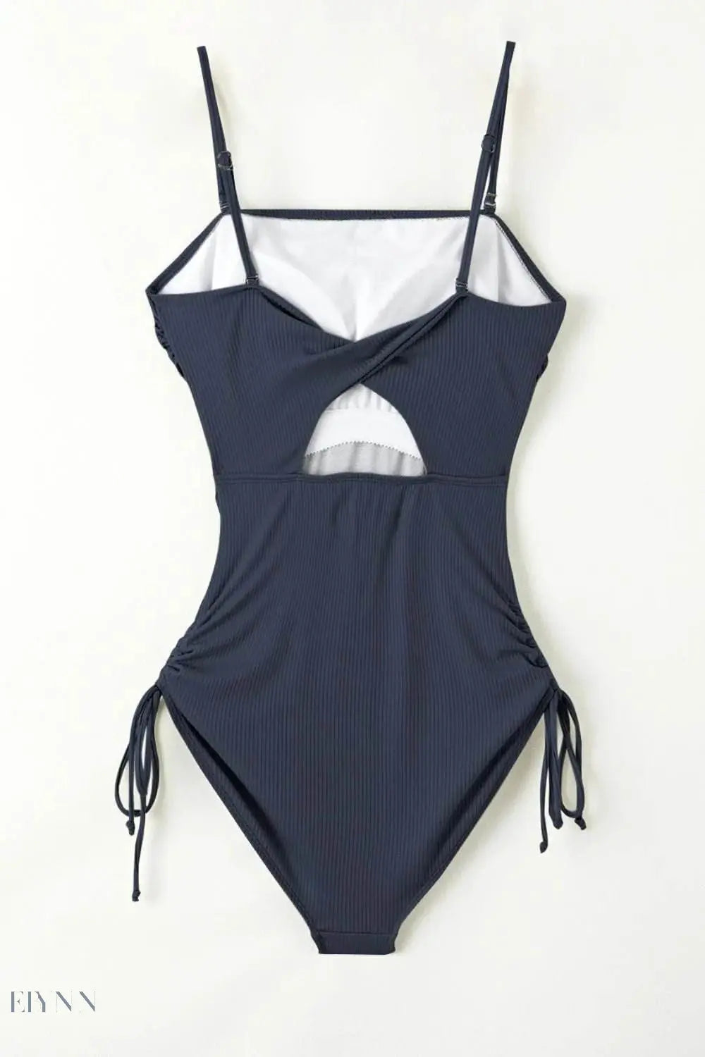 Ribbed Green Cutout Swimsuit - Stylish One Piece for a Chic Summer Look - EBYNN