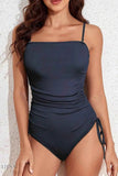Ribbed Green Cutout Swimsuit - Stylish One Piece for a Chic Summer Look - EBYNN