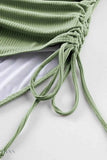 Ribbed Green Cutout Swimsuit - Stylish One Piece for a Chic Summer Look - EBYNN