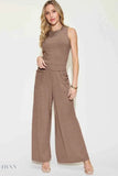 Basic Ribbed Tank Pants Set - Full Size Ribbed Tank and Wide Leg Pants Set - EBYNN