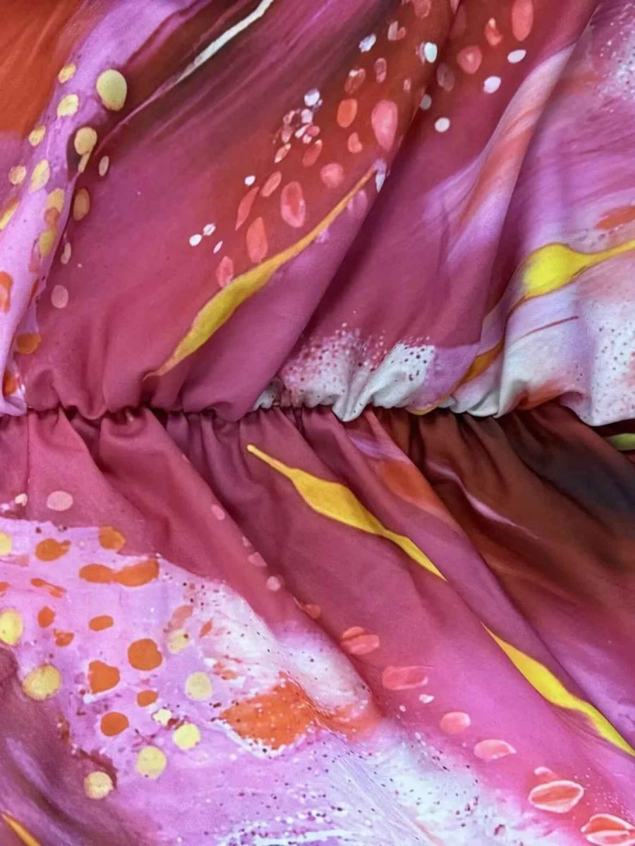 Ruched Front V-Neck Long Sleeve Maxi Dress.