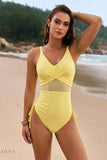 EBYNN Ruched V-Neck One-Piece Swimsuit - Sustainable Style - EBYNN