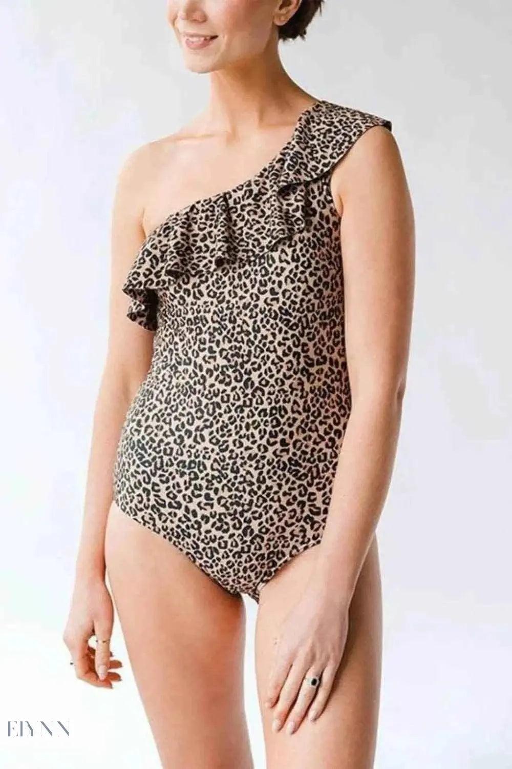 Ruffled Leopard One-Piece Swimsuit - Stylish Fit - EBYNN