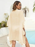 Ruffled Open Front Cover Up for Beachwear - EBYNN