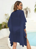 Ruffled Open Front Cover Up for Beachwear - EBYNN