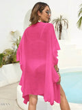 Ruffled Open Front Cover Up for Beachwear - EBYNN
