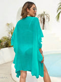 Ruffled Open Front Cover Up for Beachwear - EBYNN