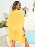 Ruffled Open Front Cover Up for Beachwear - EBYNN
