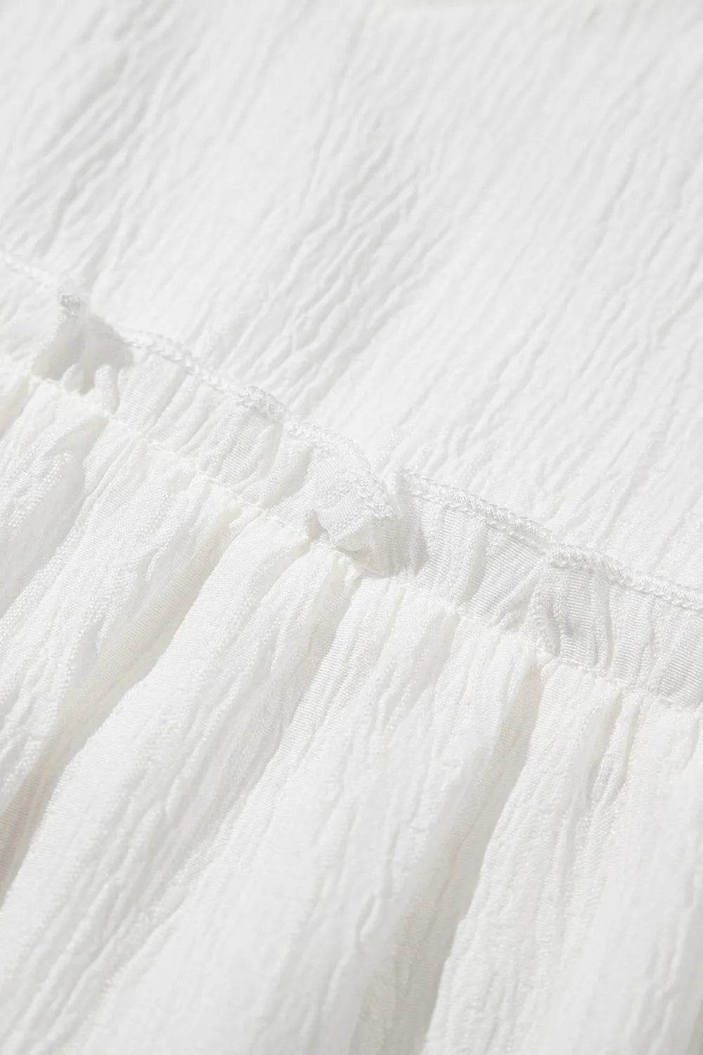 Ruffled V Neck Flutter Top with Stylish Ruffled Trim - EBYNN