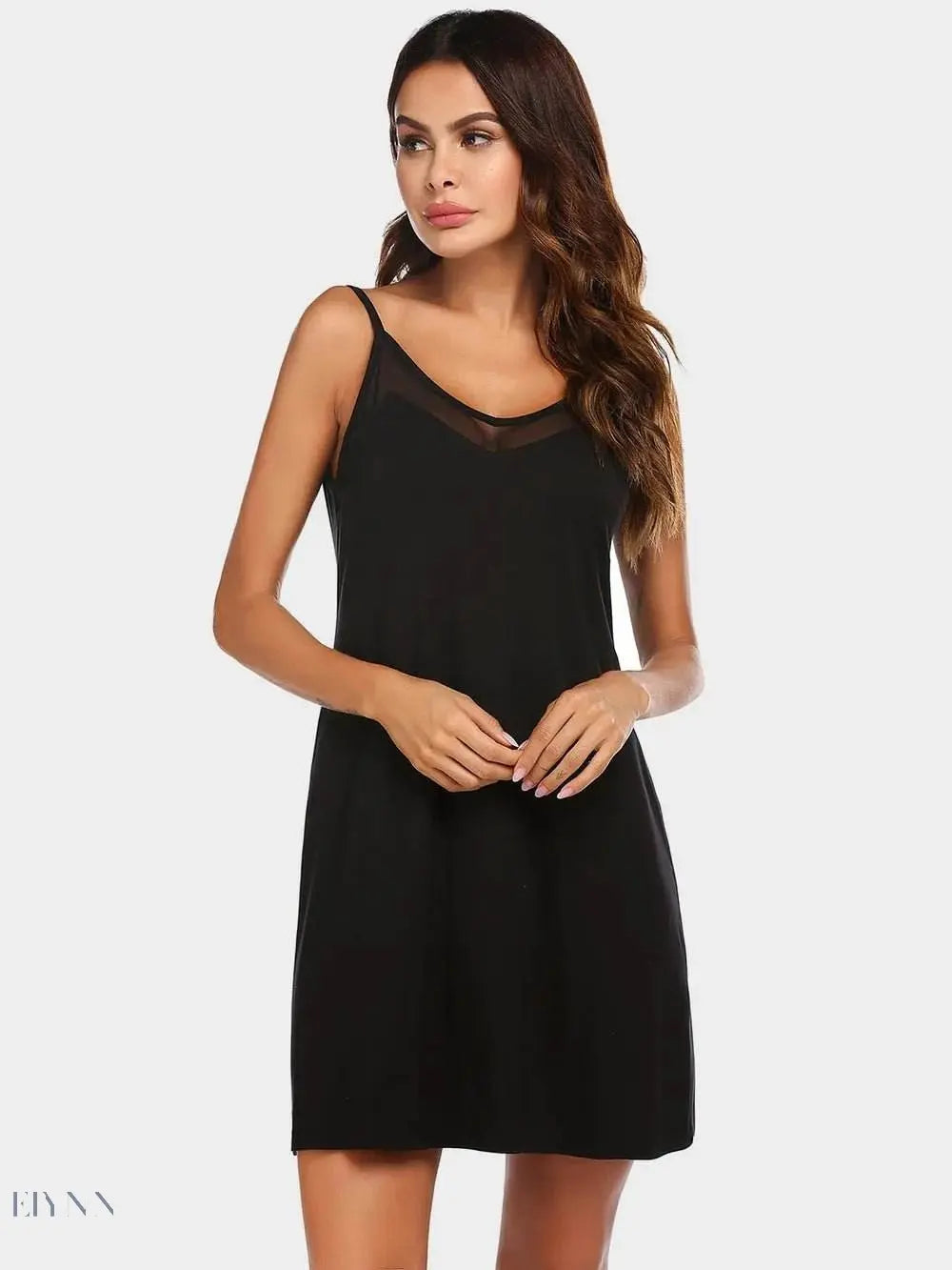 Scoop Neck Lounge Dress with Spaghetti Straps for Ultimate Comfort - EBYNN