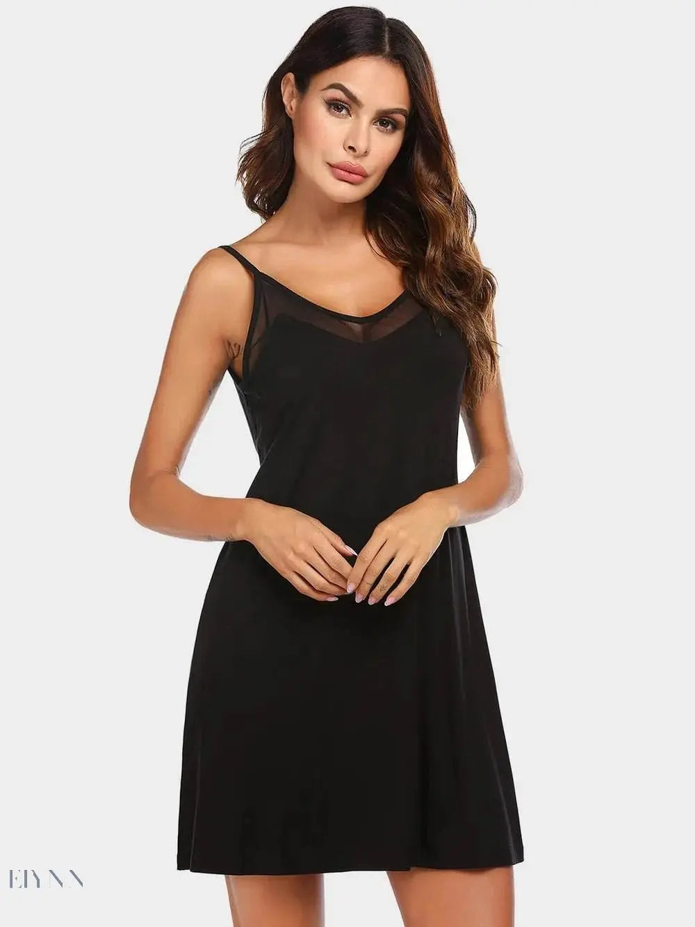 Scoop Neck Lounge Dress with Spaghetti Straps for Ultimate Comfort - EBYNN