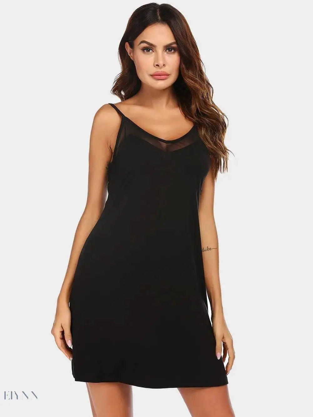 Scoop Neck Lounge Dress with Spaghetti Straps for Ultimate Comfort - EBYNN