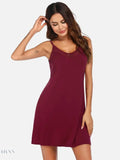 Scoop Neck Lounge Dress with Spaghetti Straps for Ultimate Comfort - EBYNN