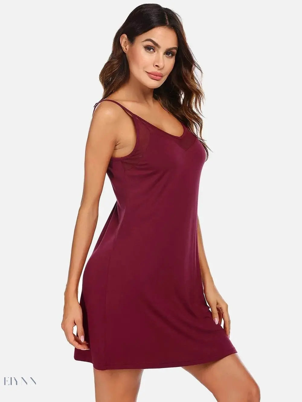 Scoop Neck Lounge Dress with Spaghetti Straps for Ultimate Comfort - EBYNN